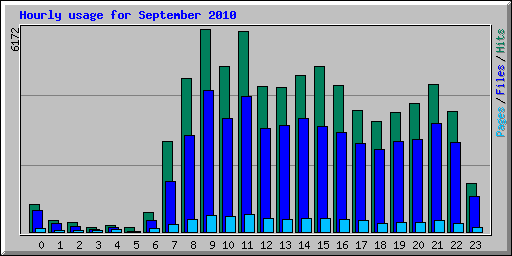 Hourly usage for September 2010