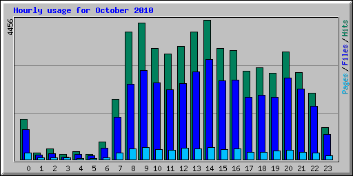 Hourly usage for October 2010